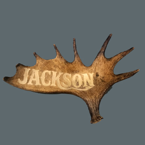 Personalized Moose Antler Name carving - Montana Antler Works